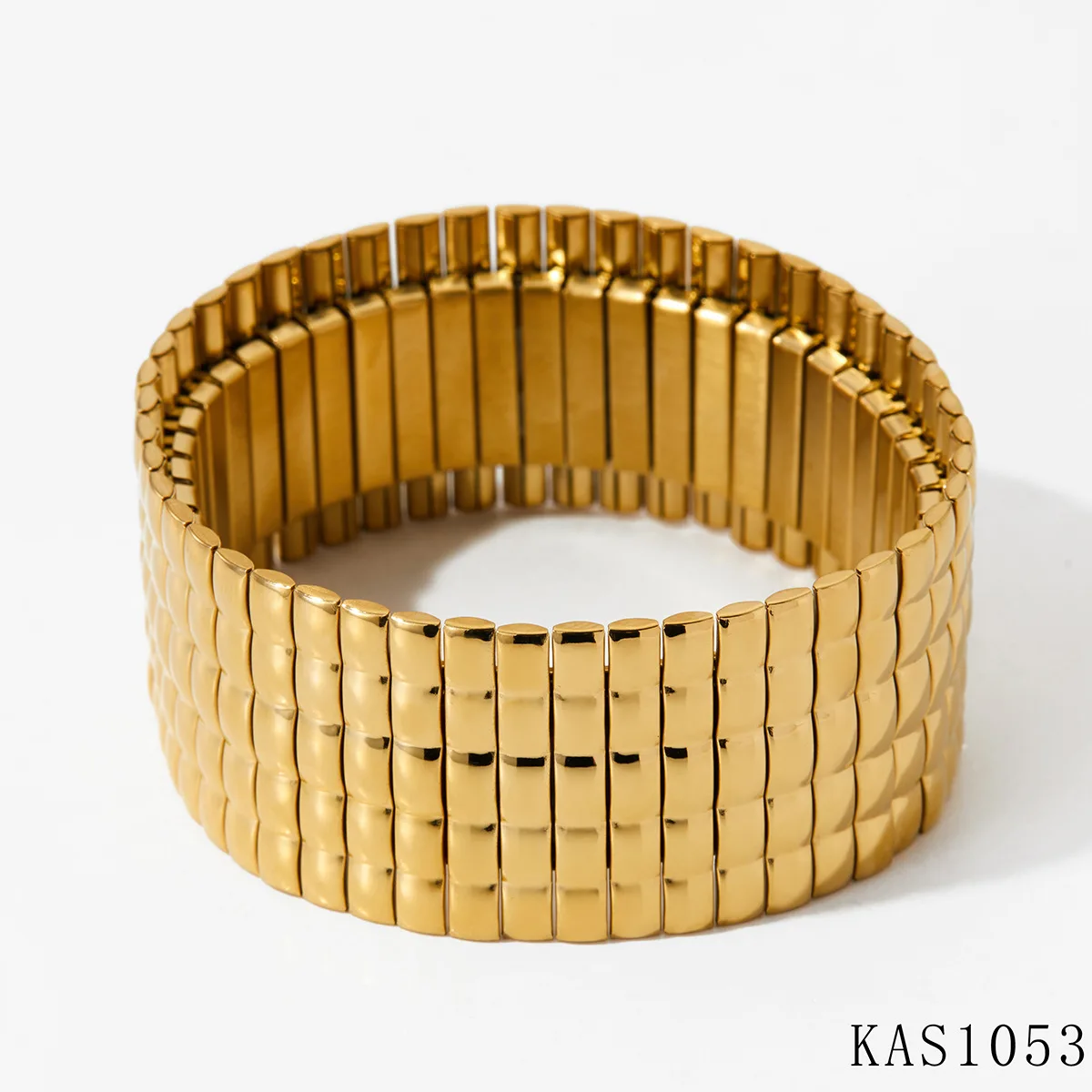 Hot Sale Wide Flexible Wide Wristband Bangles Stainless Steel Gold Color Bracelets For Women Accessories Engagement Party Gift