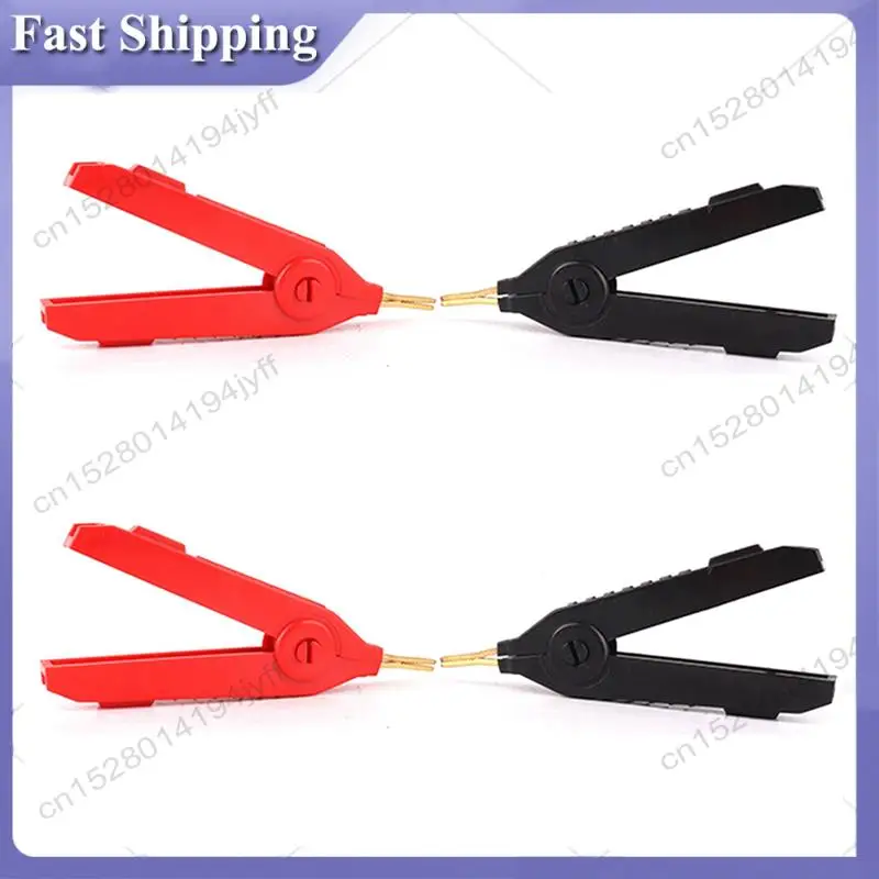 

-ABDH 4Pcs LCR-Plated Copper Alligator Clip Kelvin Four Clip Duckbill Clips