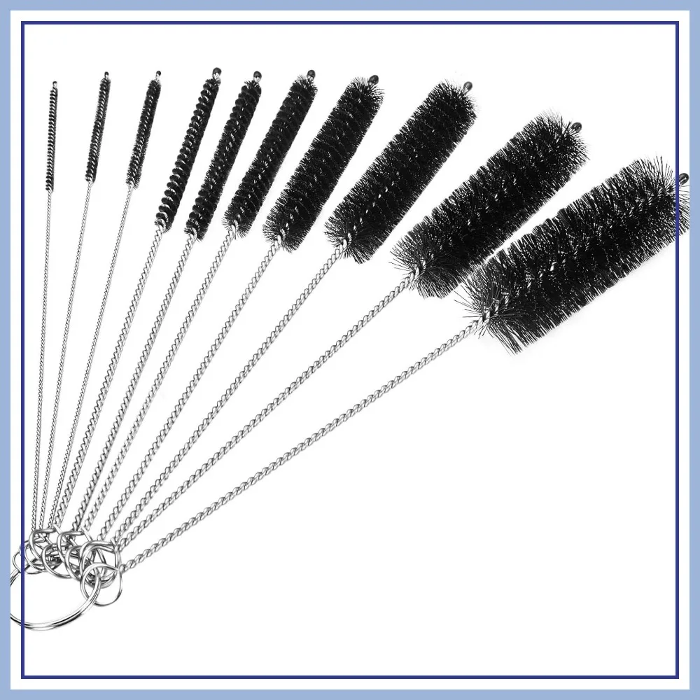 

Bottle Cleaning Brushes, 8 Inch Nylon Tube Brush Set, Cleaner for Narrow Neck Bottles Cups with Hook, 10pcs
