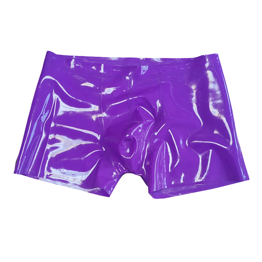 

Sexy Purple Natural Latex Men Boxer Shorts Rubber Fetish Underwear Custom Made Handmade Clothing Underpants RPM134