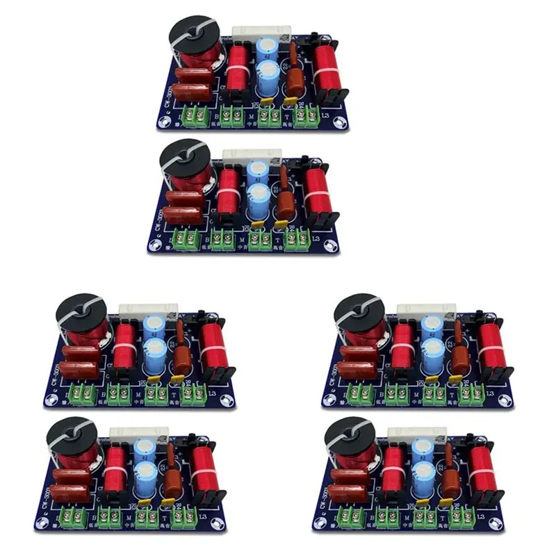

[AAAE 2026] 6PCS 3-Way 250W 850/5200Hz Frequency Divider DIY Speaker Filter Circuit Treble Medium Bass Hifi Stereo Audio Crossov