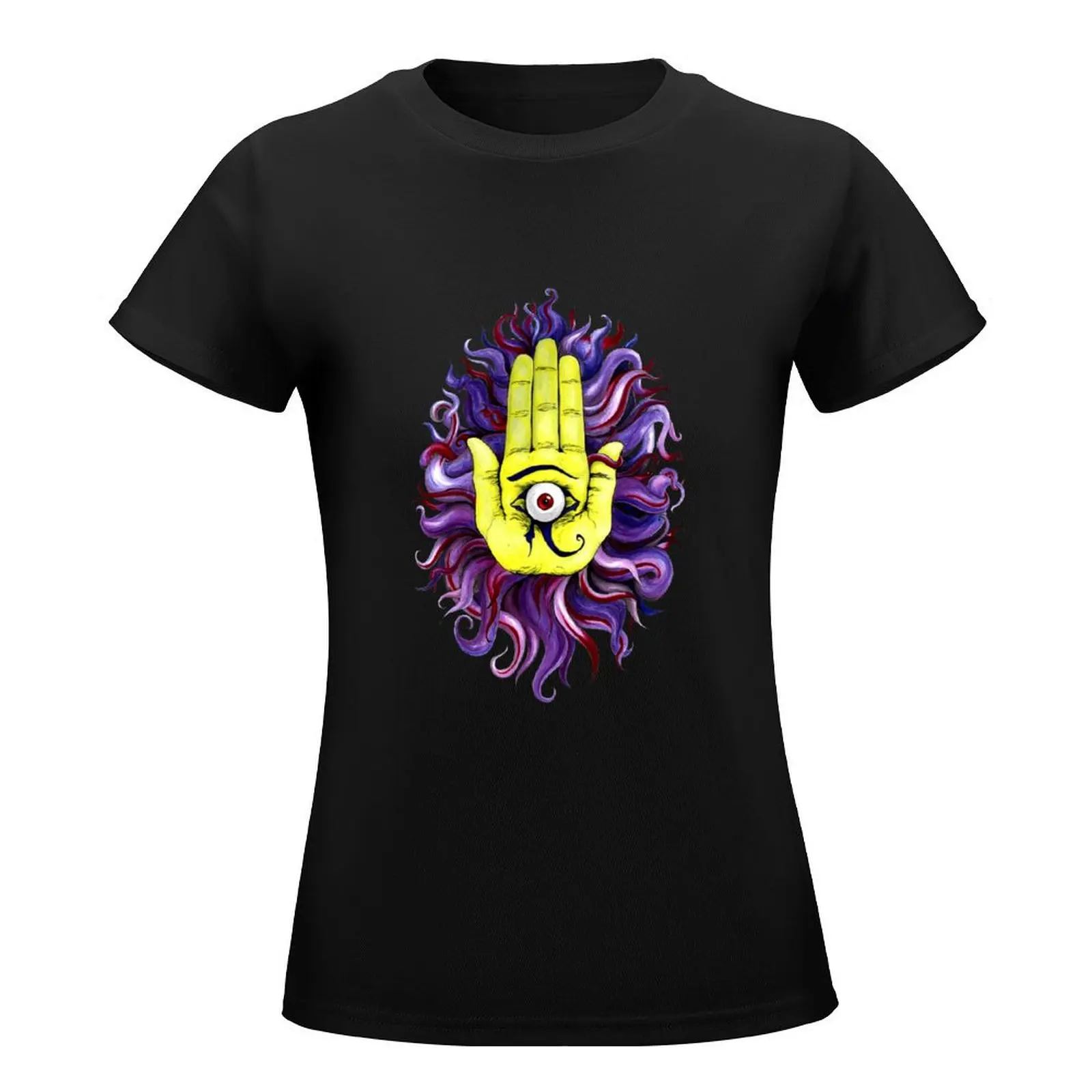 Crawling Chaos Hamsa T-Shirt anime clothes shirts graphic tees tees summer clothes Women tops