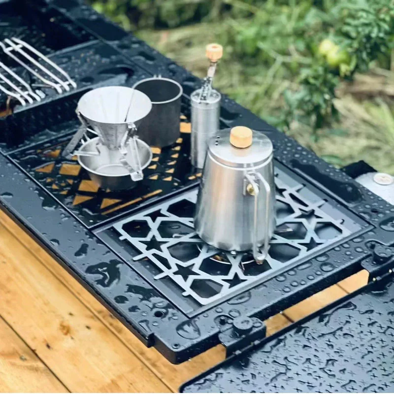 Accesorios Modificados para Estufa de Camping Snow Peak GS450kR, Placa de Estufa Negra, Cubierta de Marco de Estufa, Piezas d...
