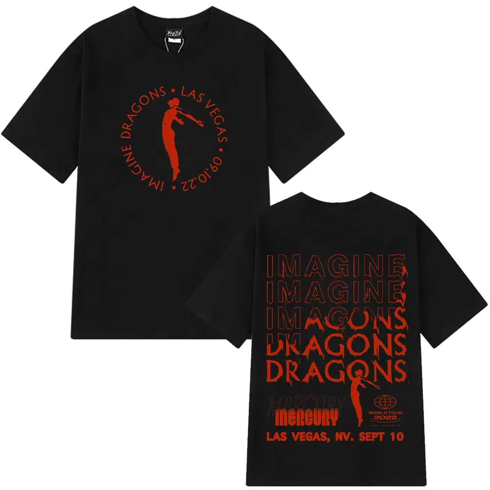 

2025 Rock Band Imagine Dragons Mercury World Tour Merch 2025 T Shirt Men Women Hip Hop T-shirt Short Sleeve Cotton T-shirts