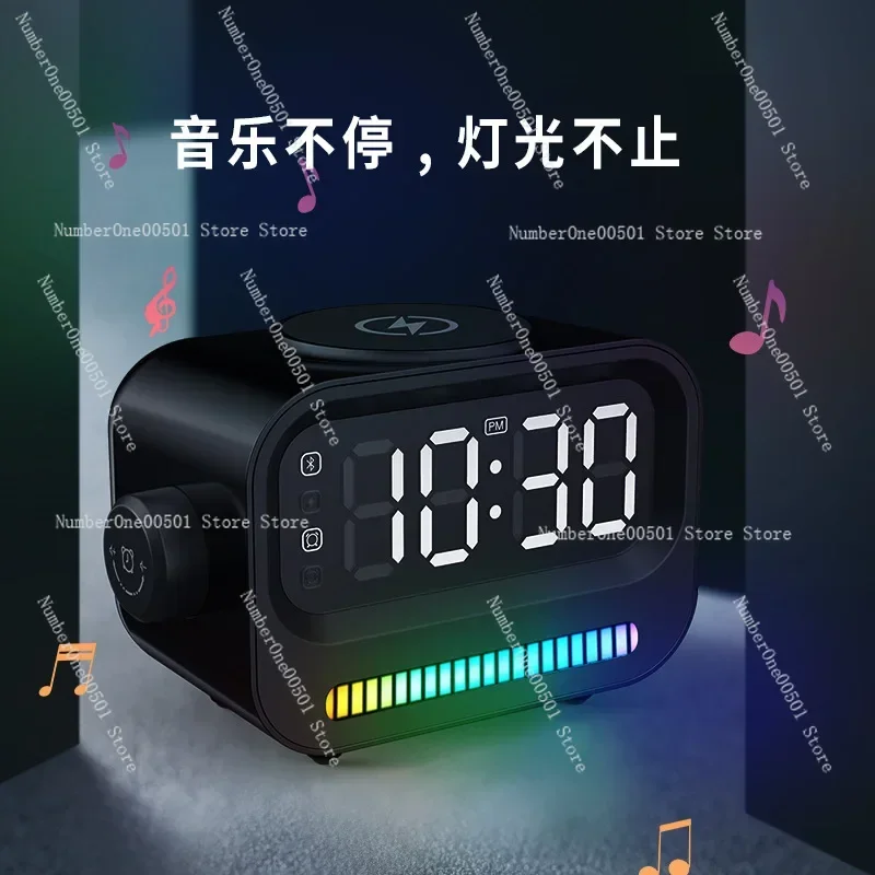 

Pickup Light Digital Alarm Clock Speaker Wireless Charger Home Multifunctional Audio Accessory
