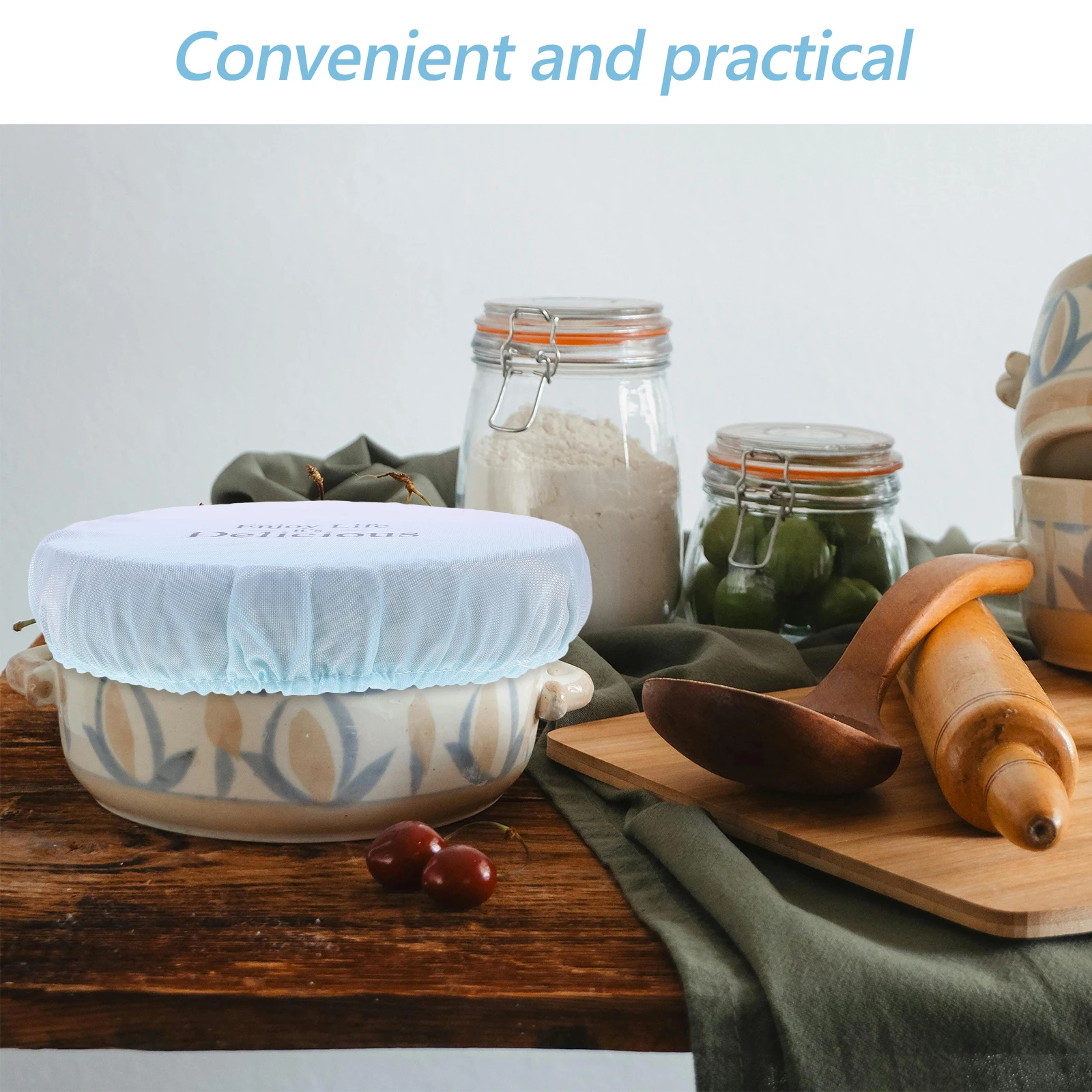 

3Pcs Washable Reusable Bowl Covers Elastic Stretch Fabric Food Storage Airtight Elastic Bowl Lid Covers for Kitchen Fruit