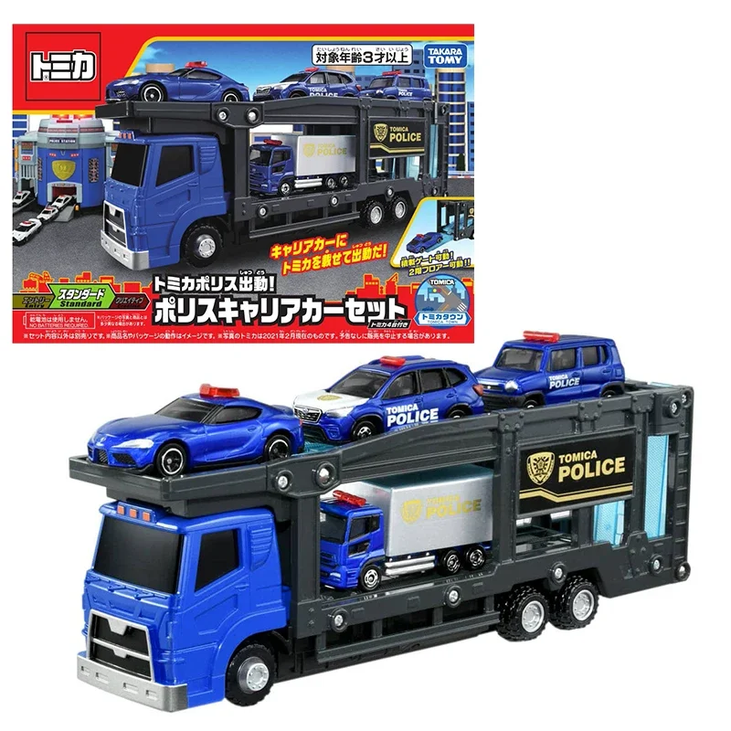 Takara Tomy Tomica Police Carrier Car Set Police Series Fire Truck Ambulance Transport Construction Vehicle Model Kids Toys Boys