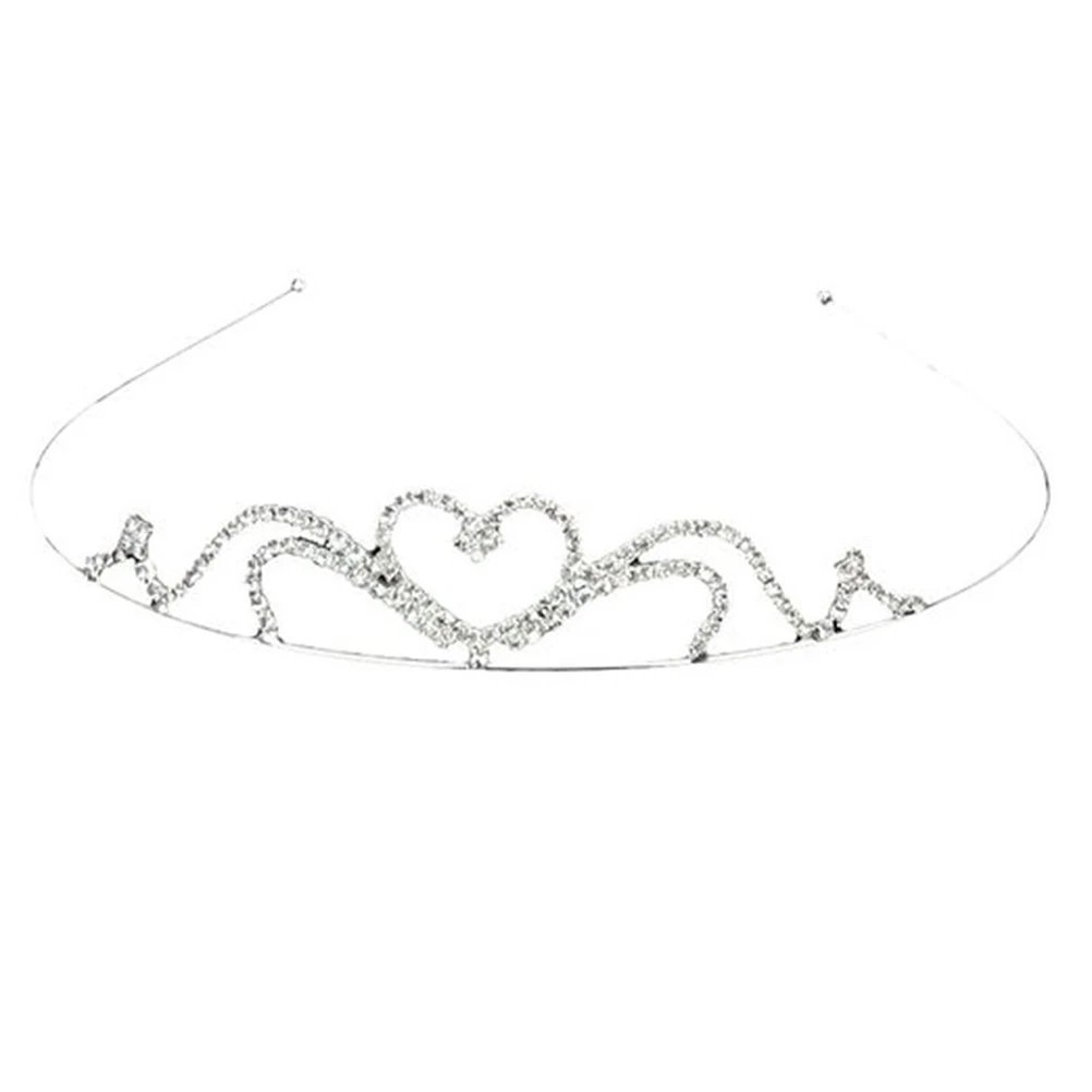 

Heart Crown Hairb 14 4inch Silver Alloy Wedding Bride Barrettes Kids Adults Party Engagement Shiny Diamond Texture