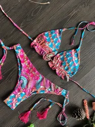 Conjunto de Bikini con realce para mujer, traje de baño femenino, Sexy, 2023