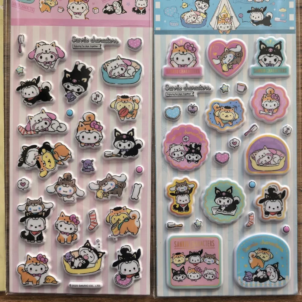 Genuine Sanrio Stickers Hello Kitty Cinnamoroll My Melody Kuromi for Scrapbook Planner Handmade Decor Girls Women Birthday Gifts