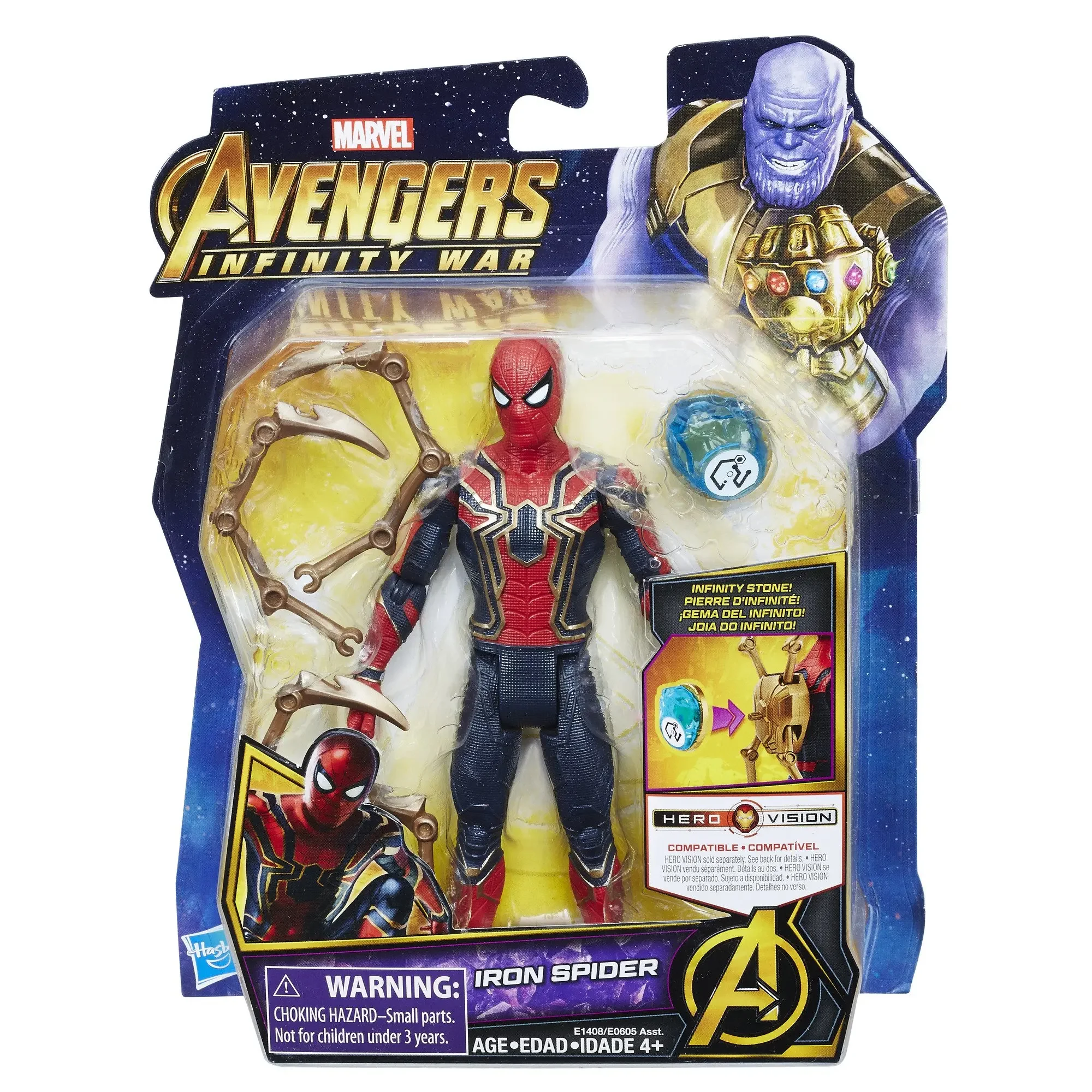 

Hasbro Avengers Marvel Infinity War Iron Spider with Infinity Stone 6-inch-scale Figure Included Spider-claw Accessory E1408
