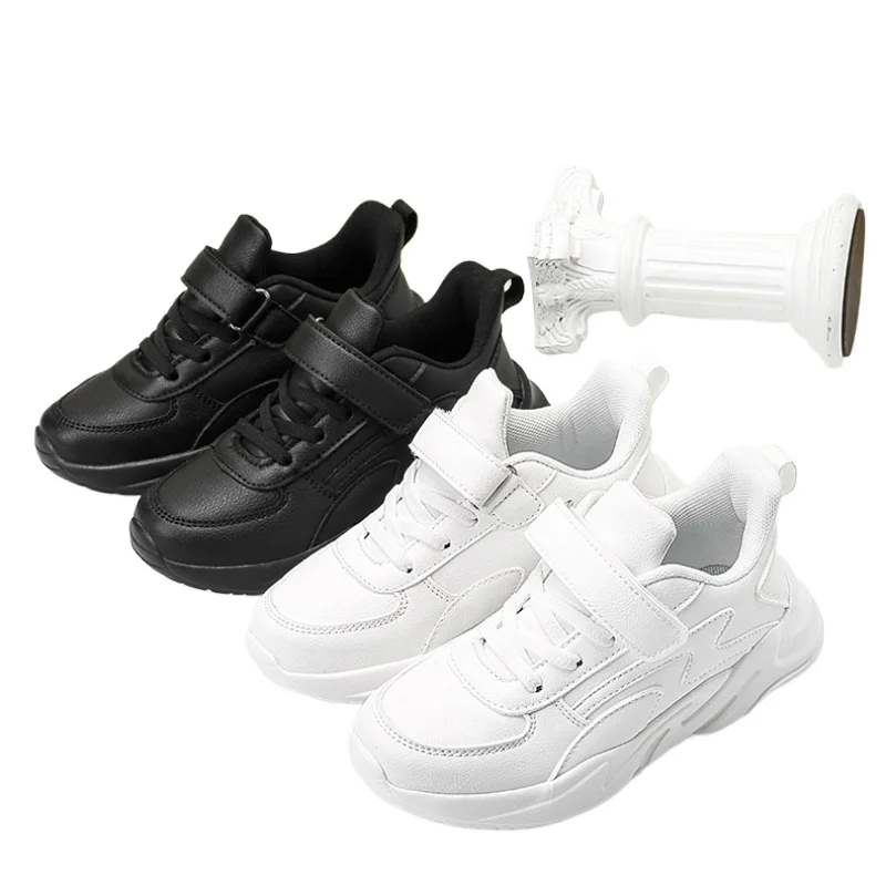 

Крутая обувь для мальчиков, черные детские водонепроницаемые кожаные кроссовки, износостойкие нескользящие туфли на мягкой подошве для больших мальчиков, детская обувь