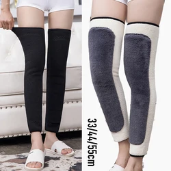 Furry Leg Warmer Faux Lamb Velvet Zagęścić nakolanniki Orteza kolana Wsparcie Termiczne rękawy na nogi Imitacja królika Aksamit Ciepłe legginsy