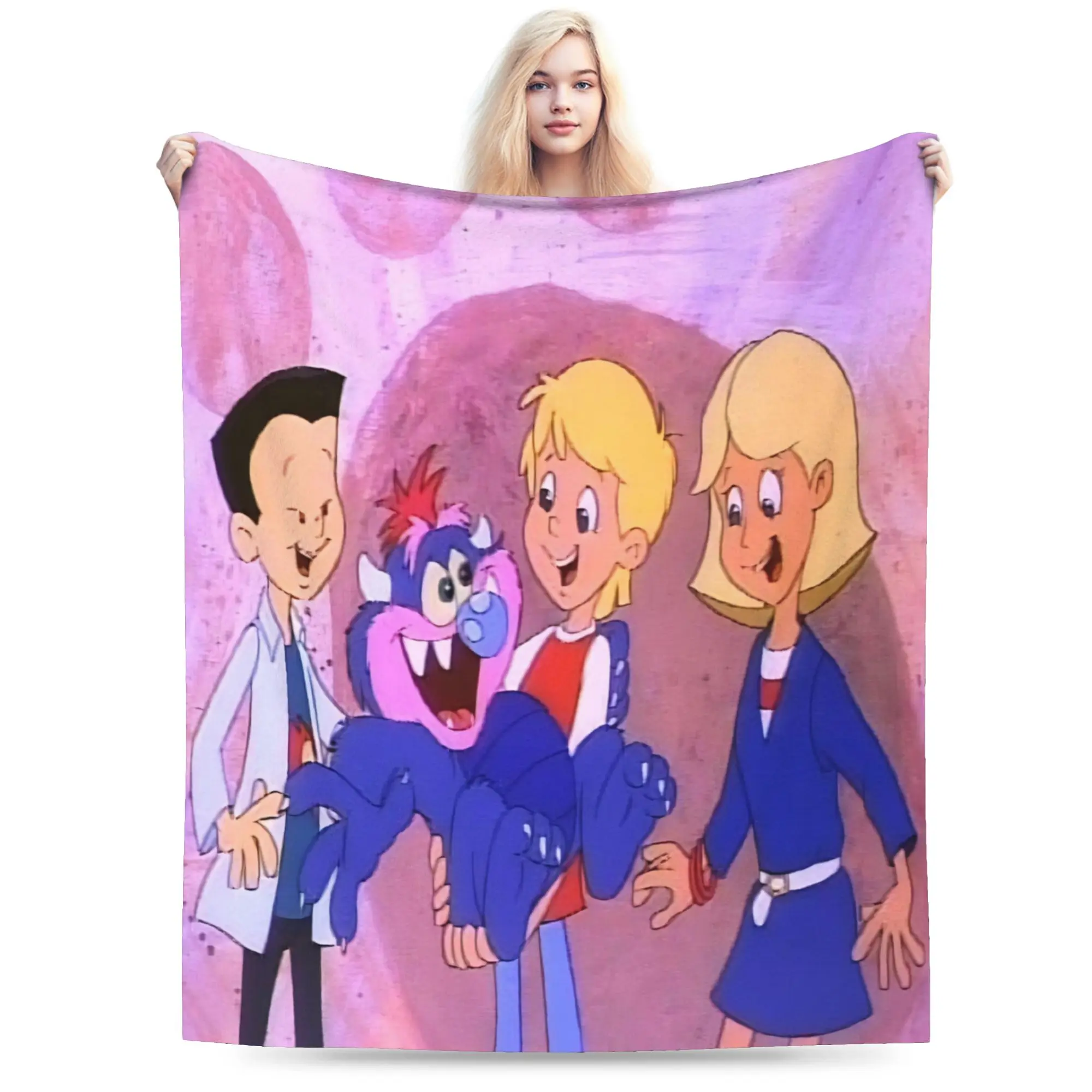 My Pet Monsters Cartoon Blanket Flannel  Relax Lightweight Thin Throw Blankets for Sofa Bedspread