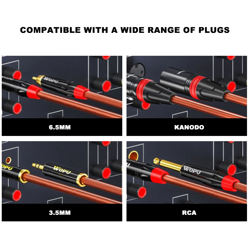 Cable de micrófono de 100m para mezclador de guitarra, Cable de señal de Audio, doble escudo, TPE, chaqueta modificada, compatible con XLR RCA, 1/4 '', 6,35 TS, TRS Jack