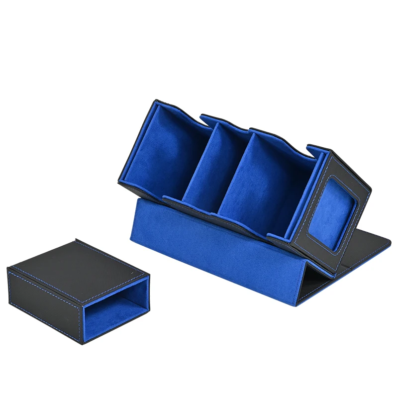 

@Коробка для игральных карт с двумя окнами для дисплея и коробкой для игральных костей, вмещает 200+ карт с двойными рукавами, коробка для карт из искусственной кожи подходит для карт TCG