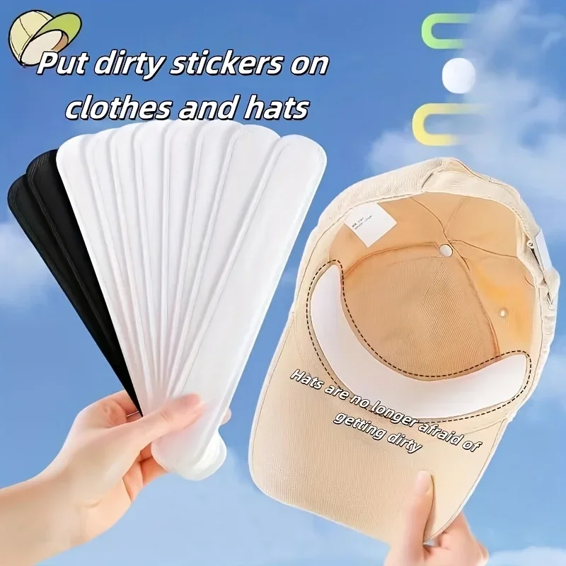 30Pcs Disposable Self-Adhesive Sweat Absorbing Pads, Wash-Free Collar Hat Patches for Shirts & Hats