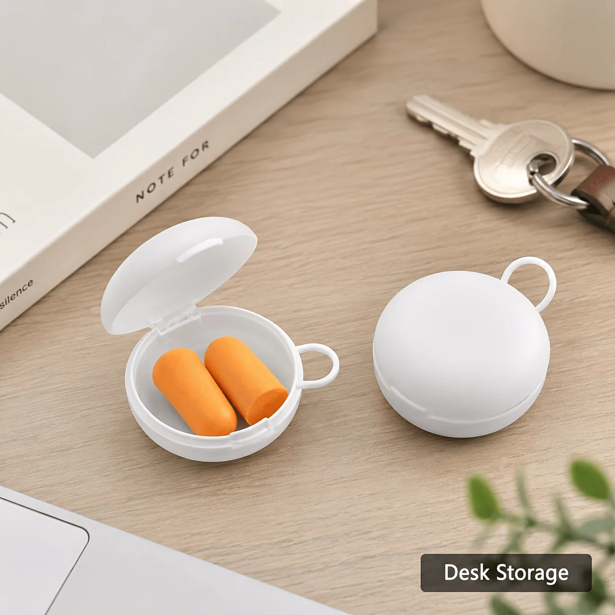 2Pcs Mini Portable Plastic Earplug Storage Box Round Soundproof Earplug Box Sleeping Earplug Craft Jewelry Earring Organizer