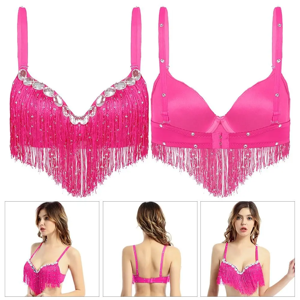 

For Thailand/India/Arab Tassel Sequin Nightclub Performance Top Show Costumes Belly Dance Bra Halter Bra