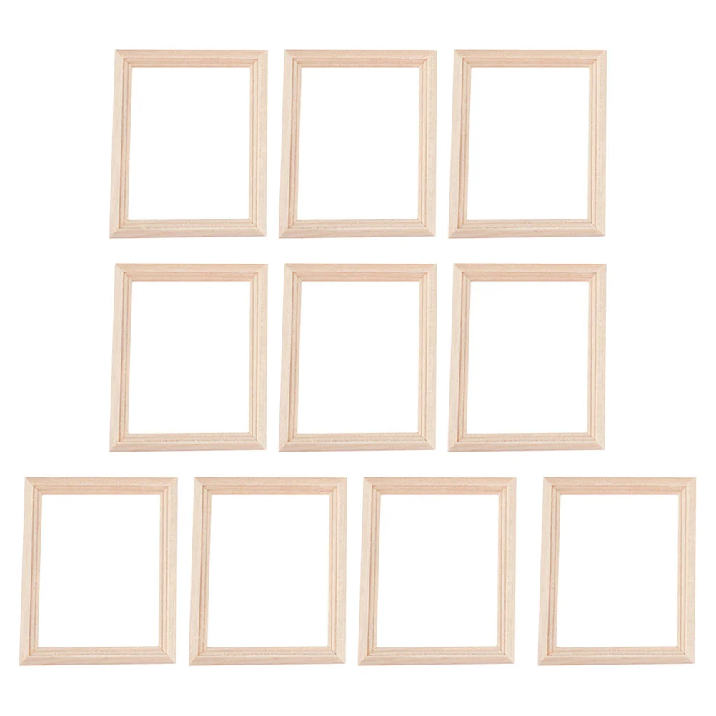 

Frame Photo Dollhouse Picture Mini Miniature Wooden Furniture Vintage Frames Decorative Display Diy House Antique Wall