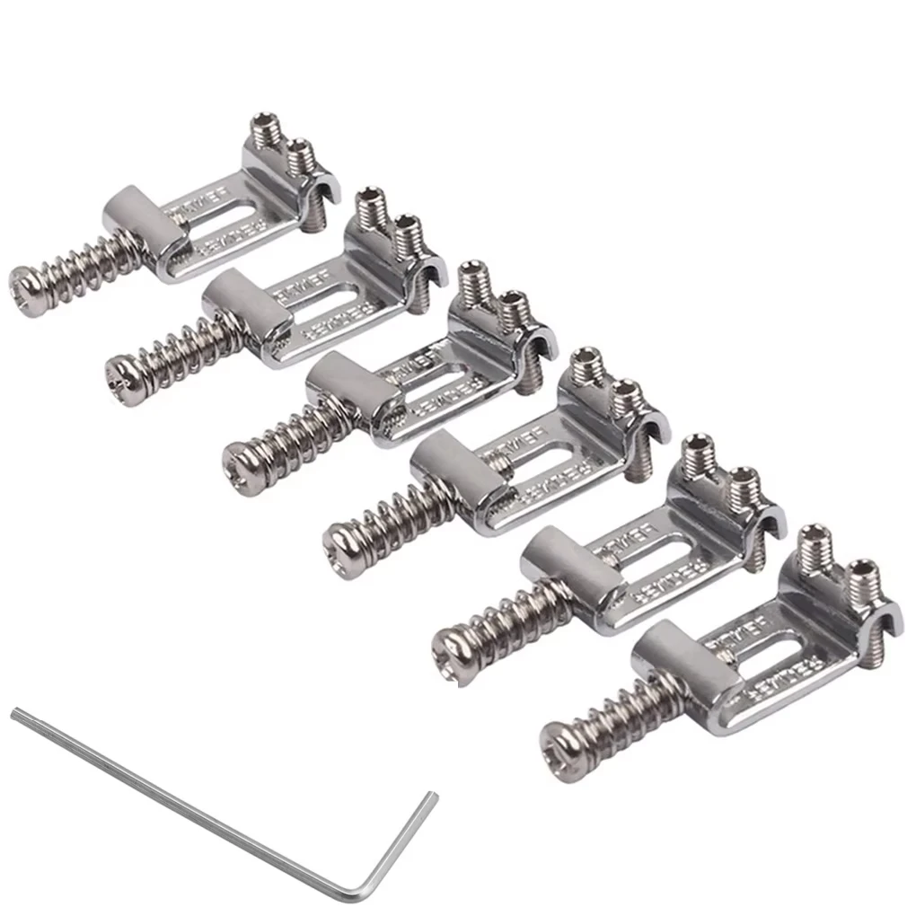 Roller Tremolo Bridge Saddles ​​6PCS w/Wrench - Precision Zinc Alloy for Fender Strat/Tele/ST Electric Guitar Upgrade Parts​​