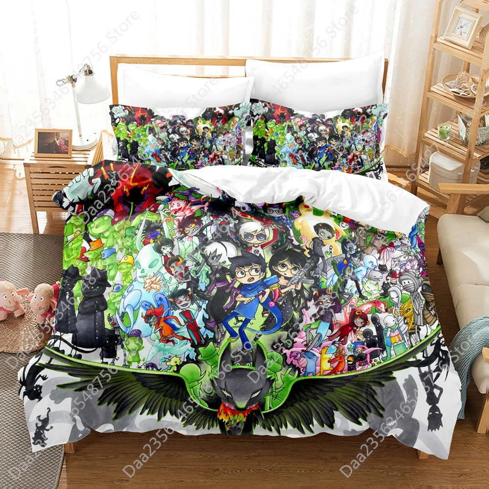 2024 Homestuck Bedding Set Single Twin Full Queen King Size Bed Set Adult Kid Bedroom Duvetcover Sets 3D Anime Bed Sheet Set