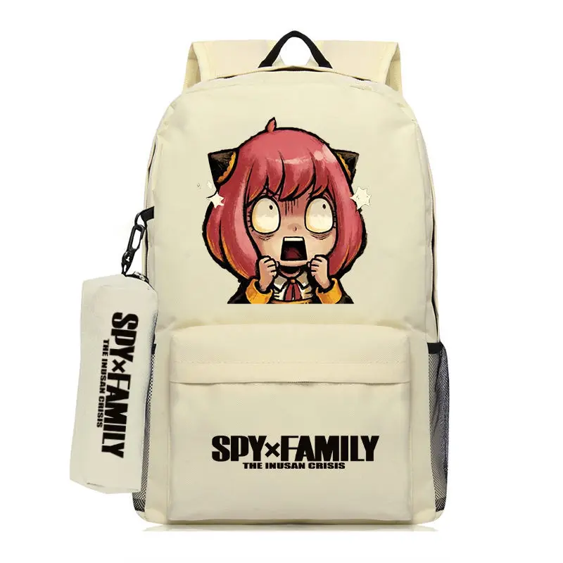 Espía a los dos yuanes mochila de animación tendencia estudiantes masculinos y femeninos mochila escolar fuerte mochila de dibujos animados más bolsa para bolígrafos