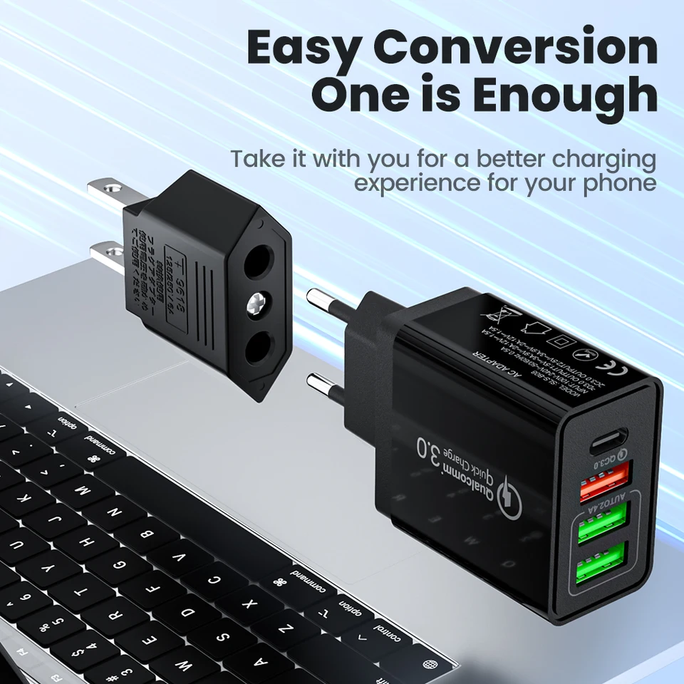 1-10PCS Adaptador de Enchufe Eléctrico EE. UU. América a UE Europeo China CN Canadá CA Convertidor de Viaje Enchufes Toma de Corriente AC 2