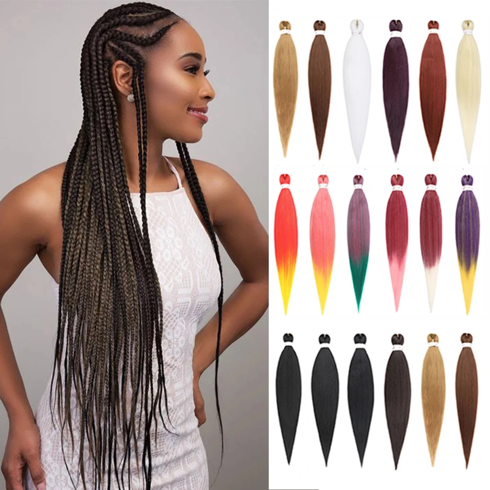 Pre-stretched long braided hair 26-inch crochet braided hair synthetic African Ombre giant Xpression braided hair