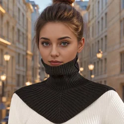 Women Plain Detachable Pullover Neckscarf Winter Warm Thicker Flase Collar High Collar Outdoor Windproof Scarf Neck Guard Collar