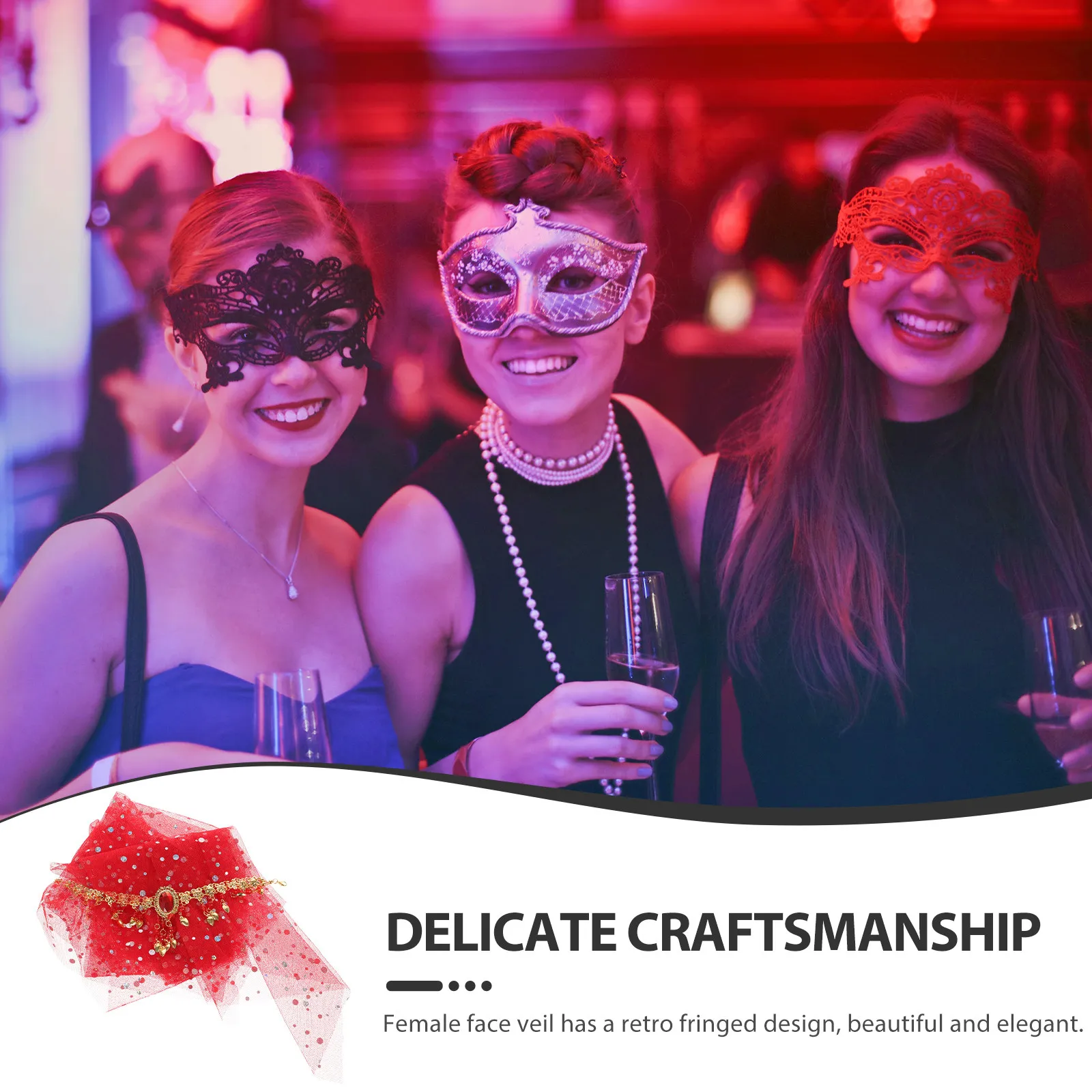 1セットヘッドピースベールセットエスニックダンスアクセサリー軽量エキゾチックフェイスベールベリーダンスパフォーマンスコスチュームパーティー用