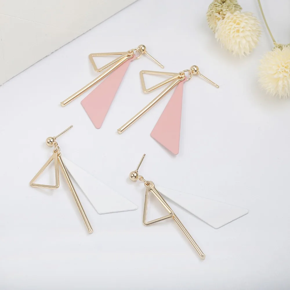 1pair Korean Style Geometric Earrings Simple Triangular Earrings Irregular Ear Pendants Unique Ear Accessories for Individuality