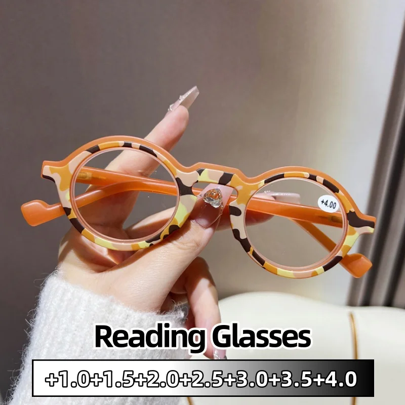 

Comfortable HD Small Round Frame Vintage Reading Glasses Individualistic Popular Ultra Light Far Sight Eyeglasses +1.0 To +4.0