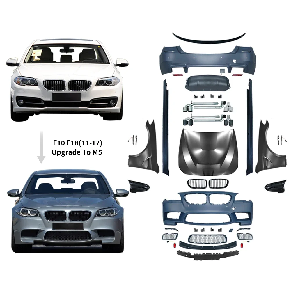 Pełny zestaw tylnego przedniego zderzaka z maską M5 do serii 5 F10 F18 2011-2017 Aktualizacja do M5