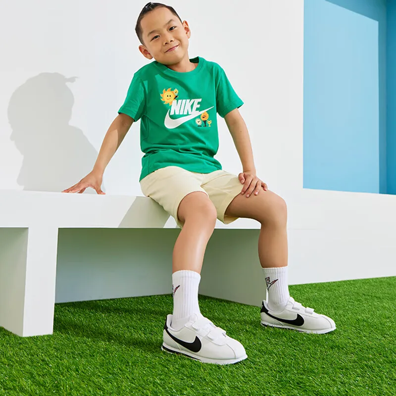 

Nike boys and girls sports shoes 2025 spring new small children's shoes Breathable Velcro trend fashion casual shoes 904767-102