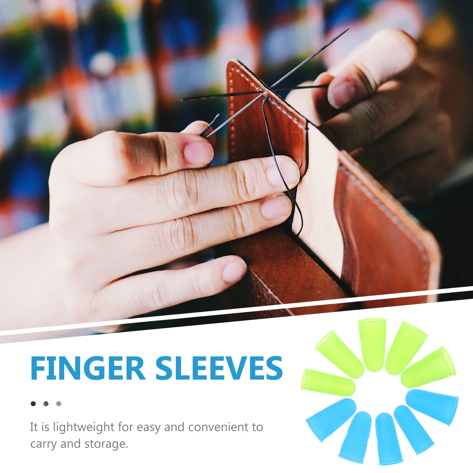 10 قطع من غطاء الإصبع الواقي المضاد للحرق من السيليكون غير القابل للانزلاق وأكمام الأصابع خفيفة الوزن للرجال والنساء باللون الأزرق