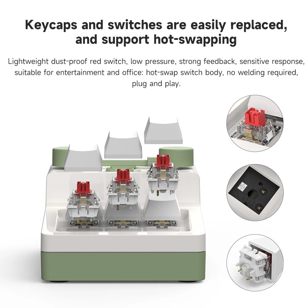 لوحة المفاتيح RGB الميكانيكية Hotswap البرمجة ماكرو مقبض مخصص 6 مفتاح نسخة لصق زر صغير فوتوشوب لوحة مفاتيح الألعاب Macropad