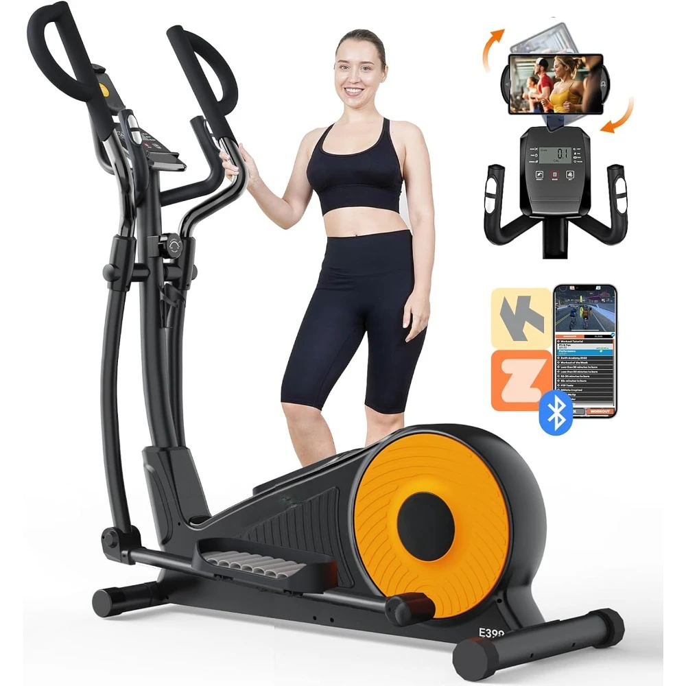 

Elliptical Machine,Adjustable16-Level Resistance with Hyper-Quiet Magnetic Driving System, LCD Monitor & Rotatable Tablet Stand