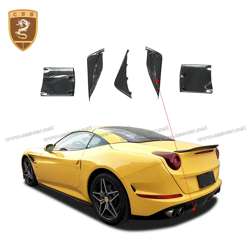 4pcs Carbon Fiber Car Rear Bumper Wing Lips For Ferrari California T Style Auto Accessories