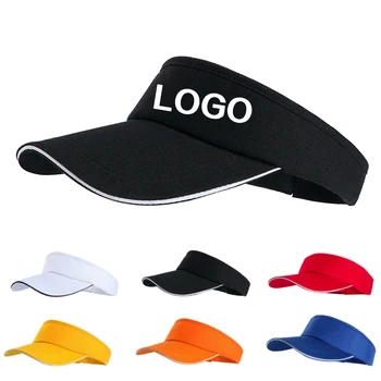 Niestandardowe logo Letnie puste czapki przeciwsłoneczne dla kobiet Golf Czapki tenisowe dla mężczyzn Bawełniana regulowana czapka z daszkiem Unisex Visor Beach Hat