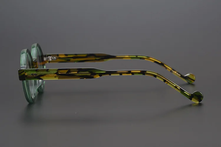55104 Runde Acetat Brillen Rahmen Männer Myopie Brillen Frauen Optische Gläser Steampunk Brillen – Detail 7