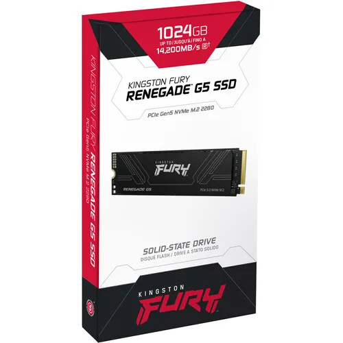 

Kingston Fury Renegade G5 4096GB NVMe SSD | PCIe 5.0 M.2 2280 | Up To 14,800MB/s | SFYR2S/4T0