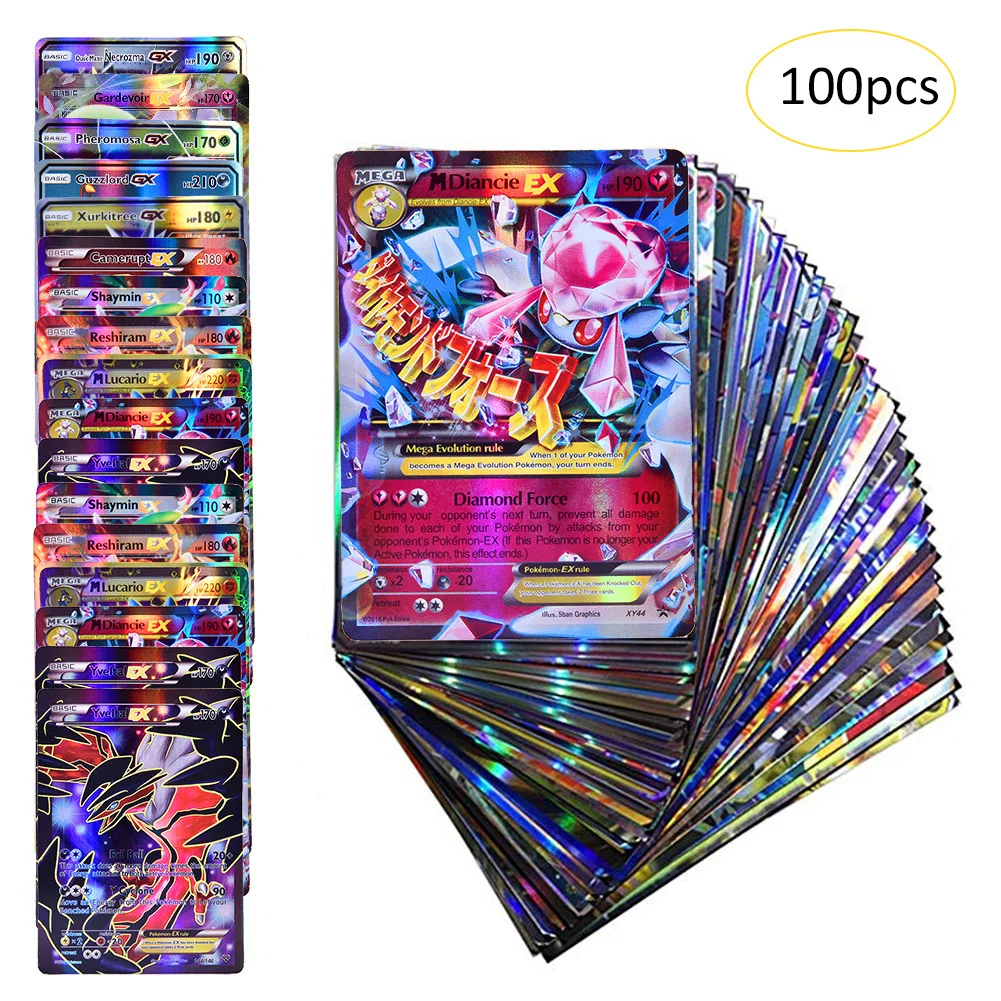 54-64pcs Pokemon Shining English Cards V Vmax GX Tag Team Energy Table Game Battle Carte Trading Children Toys Collection Gifts