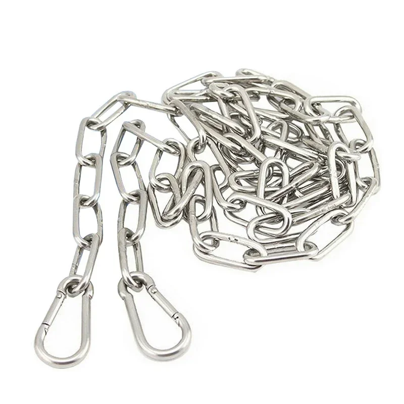Stainless Steel Long Link Chain Dog Lead Leash Chain Pet Drag Binding Clothesline  With Two Snap Hook 2/3/4/5/8/10M
