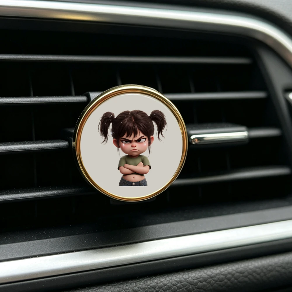 Funny Cartoon Character Face Design Car Vent Scent Clip No Essential Oil Included Creative Car Air Outlet Decor Best Gift
