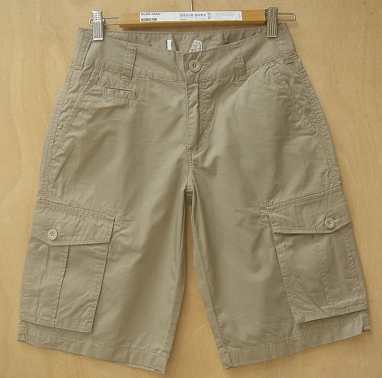 High Waist Men's Casual orts Workwear Pants Loose Fit Multiple kets Cotton 00% Summer Thin Straight Leg Basic Sle