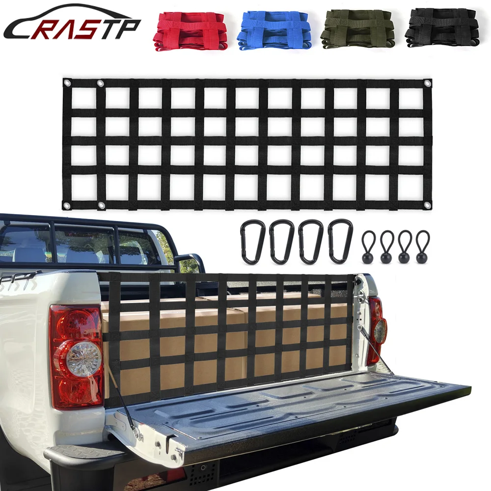 

RASTP-60''x18'' Truck Tailgate Net Heavy Duty Tailgate Cargo Net Suitable For Trailer Boat SUV etc For Full-Size Trucks BAG112