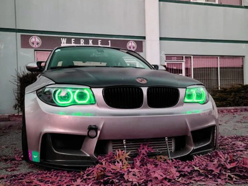 For BMW 1 Series E82 E88 E87 E81 RF Remote Bluetooth APP Multi Color Crystal DTM Style RGB LED Angel Eyes Kit Halo Rings