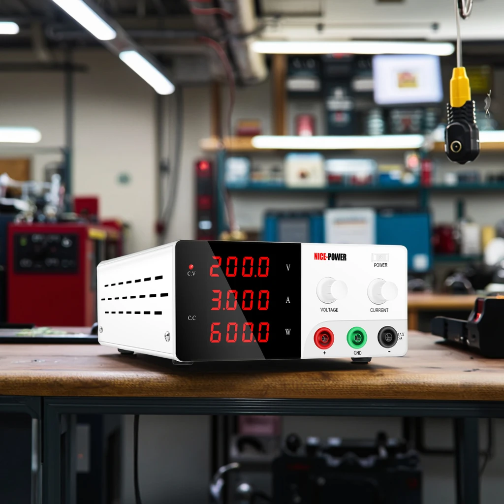 

NICE-POWER R-SPS2003 200 В 3 А 600 Вт Выходная мощность Лабораторный импульсный источник питания постоянного тока для линейного тестирования Ремонт мобильных телефонов