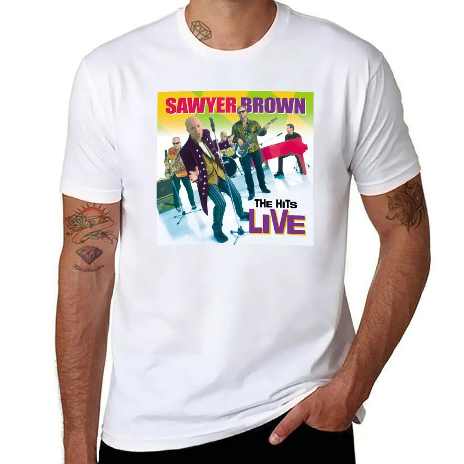 Camiseta de abogado marrón The Hits Live, camisetas de anime, camiseta de gran tamaño para hombre, camiseta de marca de lujo 100% algodón